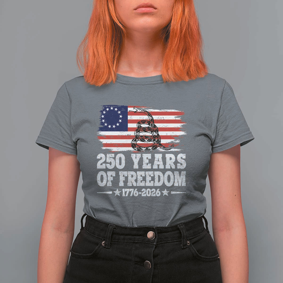 250 Years Of Freedom T Shirt For Women Gadsden Flag American Patriot US