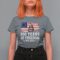 250 Years Of Freedom T Shirt For Women Gadsden Flag American Patriot US