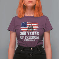 250 Years Of Freedom T Shirt For Women Gadsden Flag American Patriot US