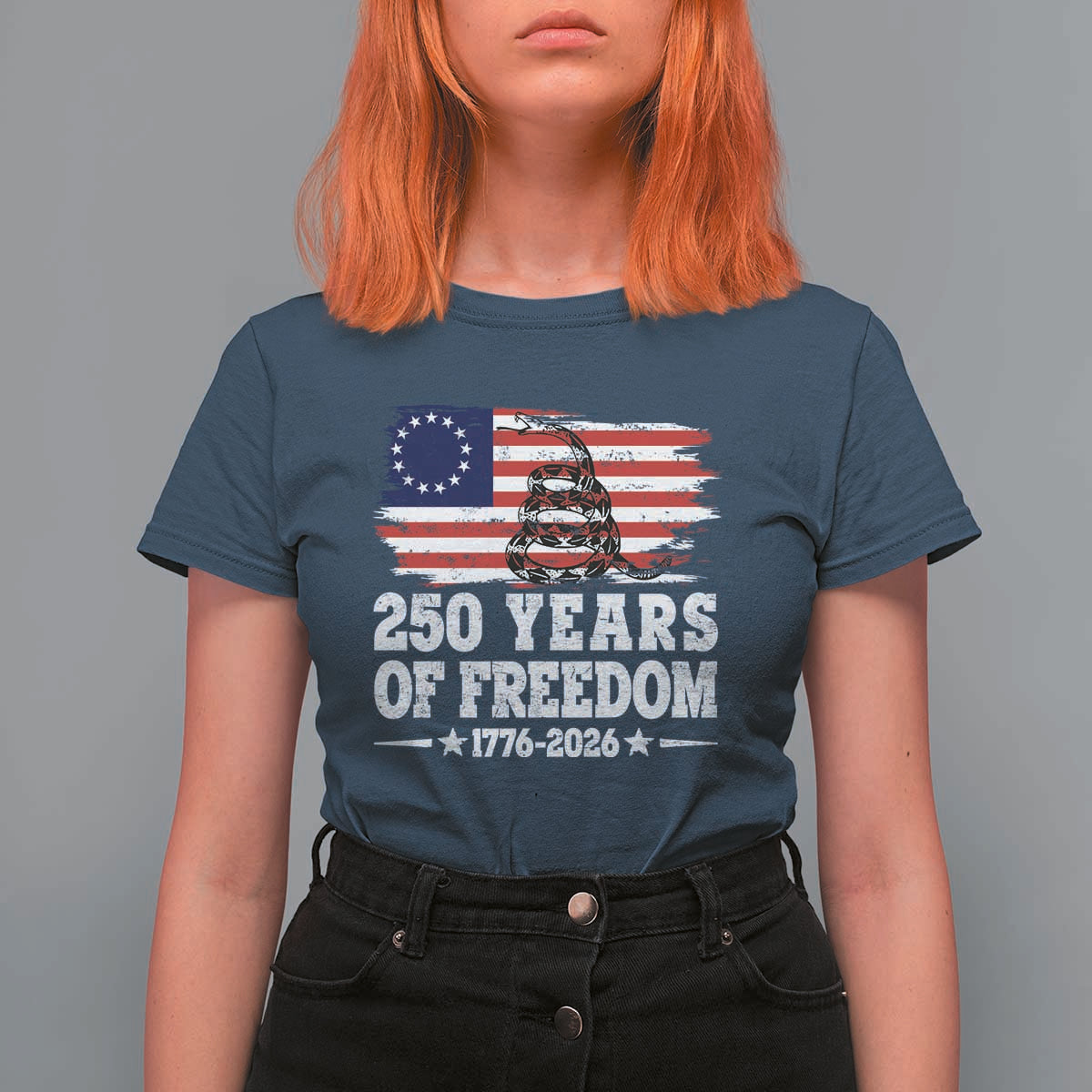 250 Years Of Freedom T Shirt For Women Gadsden Flag American Patriot US
