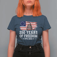 250 Years Of Freedom T Shirt For Women Gadsden Flag American Patriot US