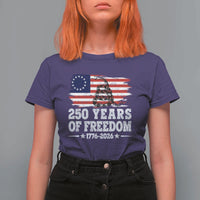 250 Years Of Freedom T Shirt For Women Gadsden Flag American Patriot US