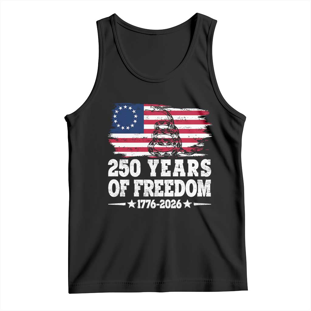 250 Years Of Freedom Tank Top Gadsden Flag American Patriot US