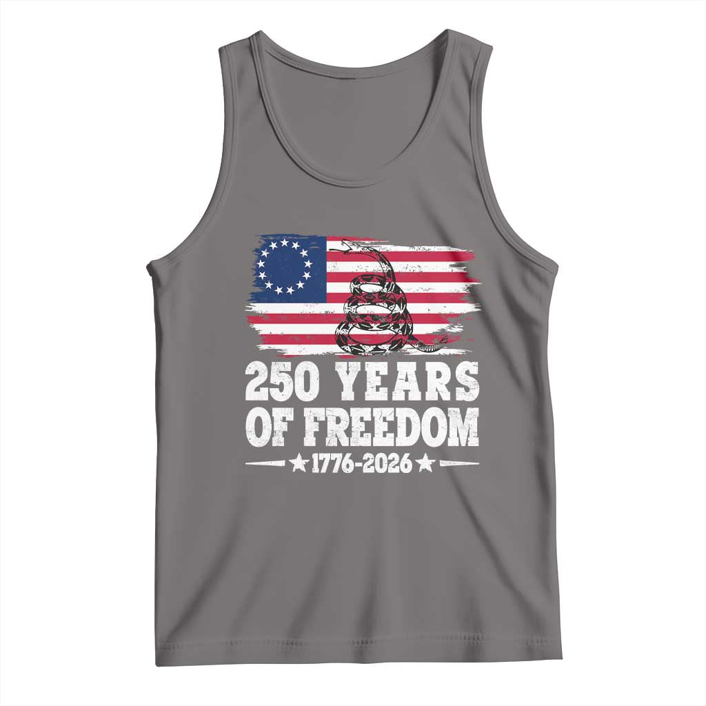 250 Years Of Freedom Tank Top Gadsden Flag American Patriot US