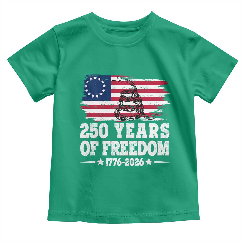 250 Years Of Freedom Toddler T Shirt Gadsden Flag American Patriot US