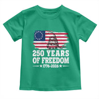 250 Years Of Freedom Toddler T Shirt Gadsden Flag American Patriot US