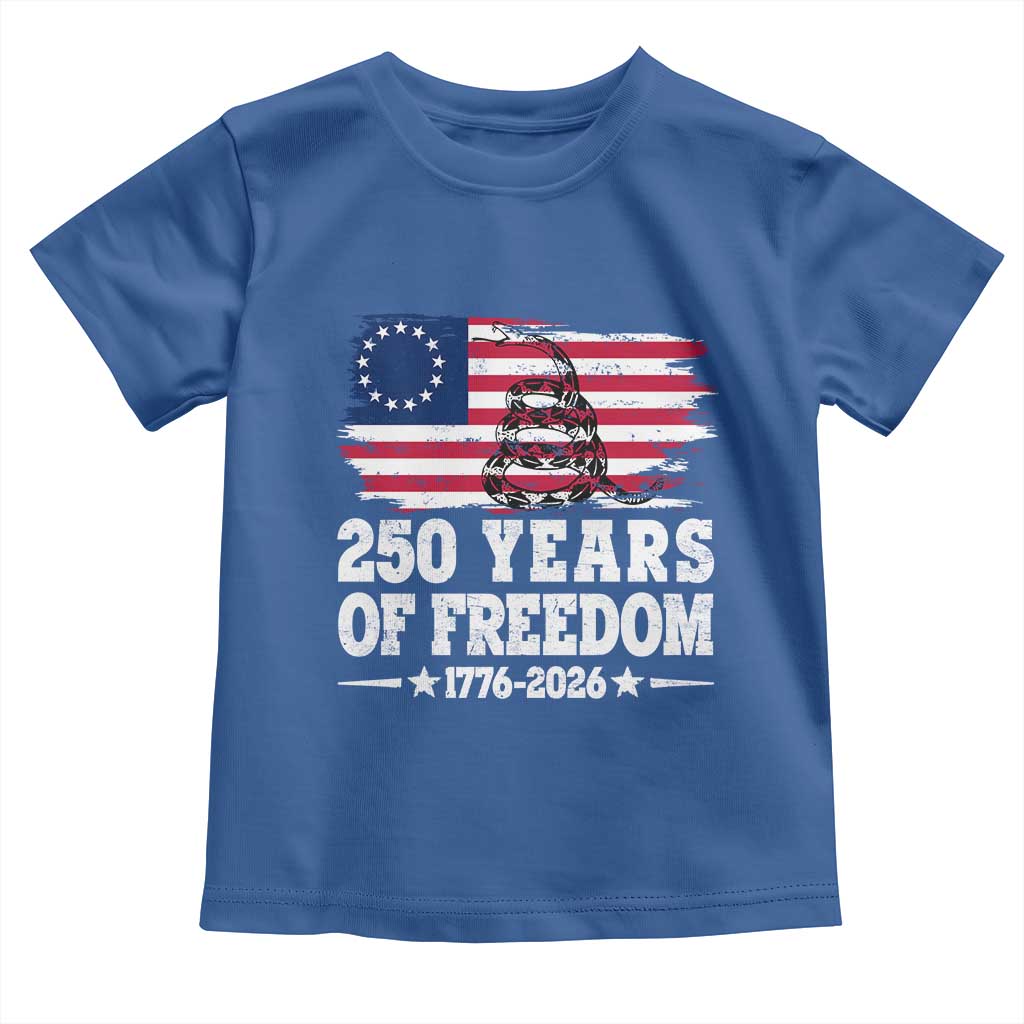 250 Years Of Freedom Toddler T Shirt Gadsden Flag American Patriot US
