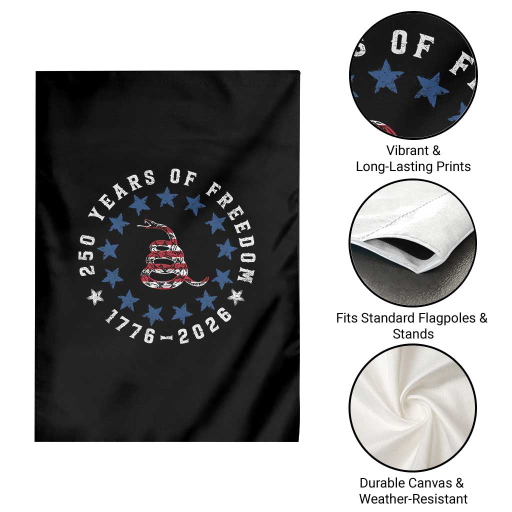 250 Years Of Freedom Garden Flag Gadsden Betty Ross Flag Ring of Stars American Patriot US