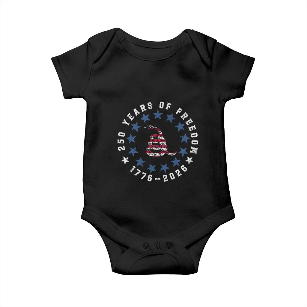 250 Years Of Freedom Baby Onesie Gadsden Betty Ross Flag Ring of Stars American Patriot US