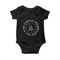 250 Years Of Freedom Baby Onesie Gadsden Betty Ross Flag Ring of Stars American Patriot US