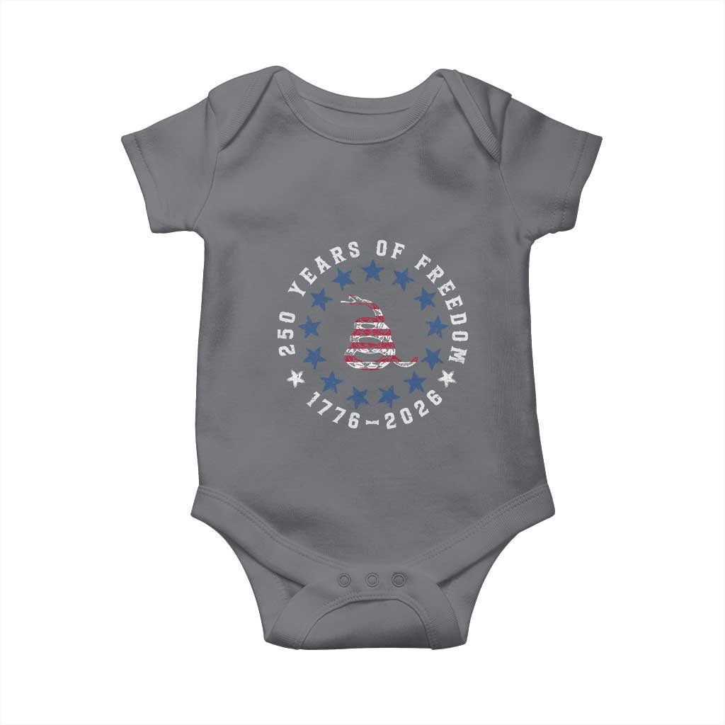 250 Years Of Freedom Baby Onesie Gadsden Betty Ross Flag Ring of Stars American Patriot US