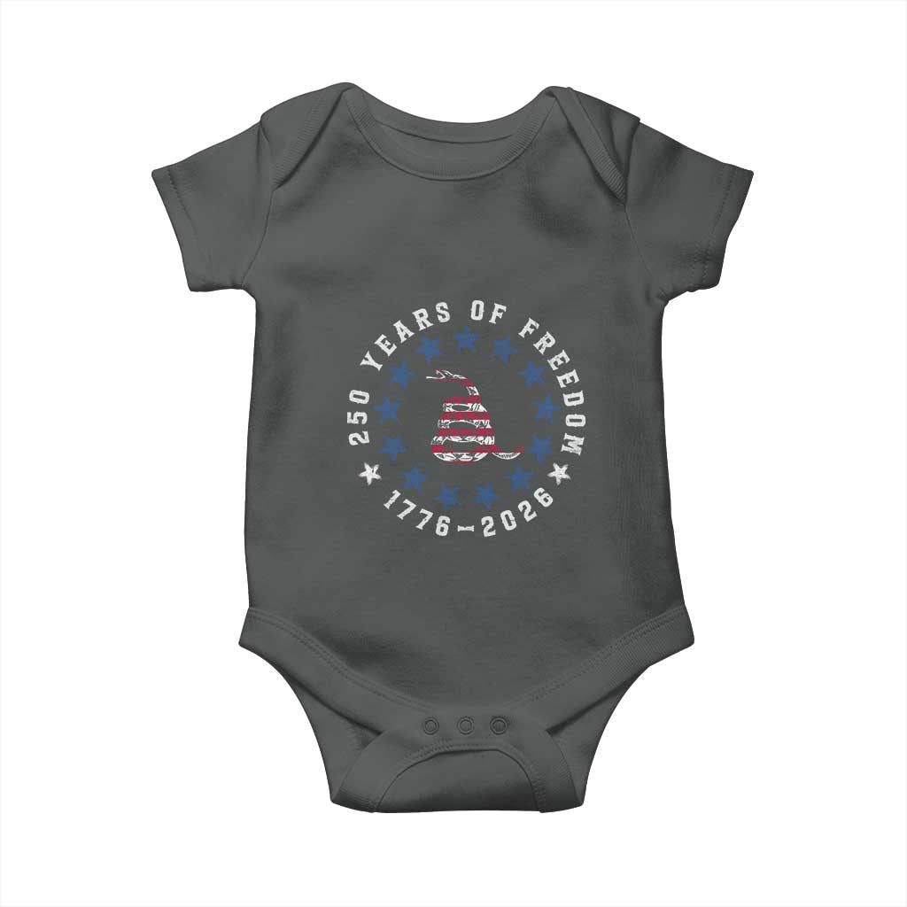 250 Years Of Freedom Baby Onesie Gadsden Betty Ross Flag Ring of Stars American Patriot US