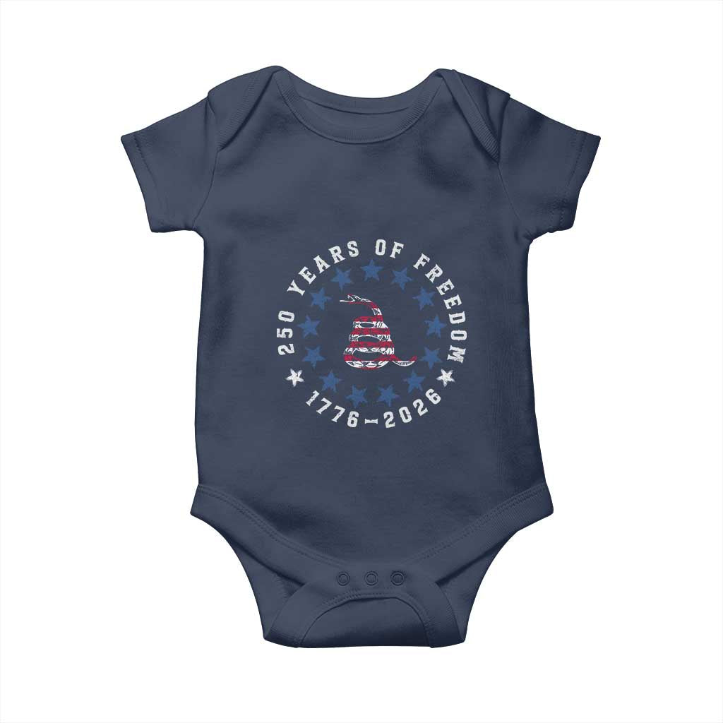 250 Years Of Freedom Baby Onesie Gadsden Betty Ross Flag Ring of Stars American Patriot US