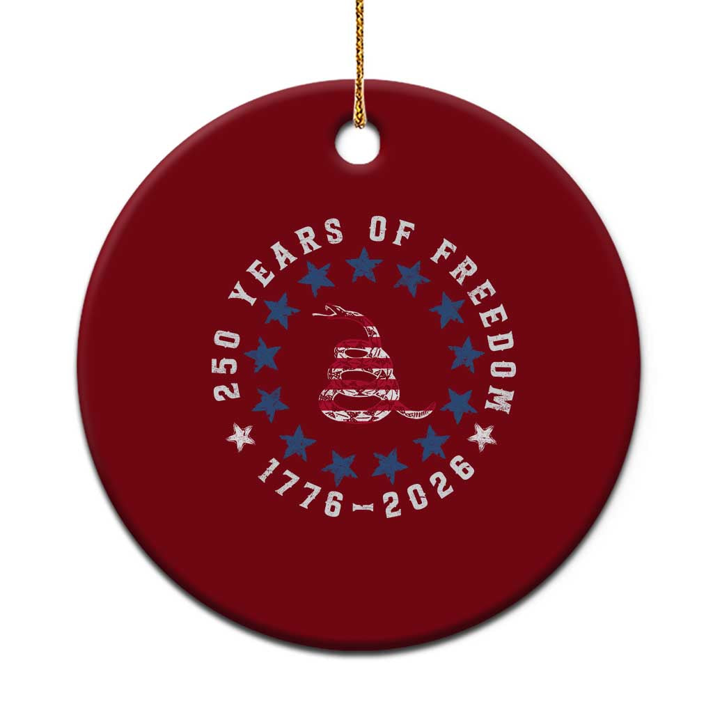250 Years Of Freedom Ceramic Ornament Gadsden Betty Ross Flag Ring of Stars American Patriot US