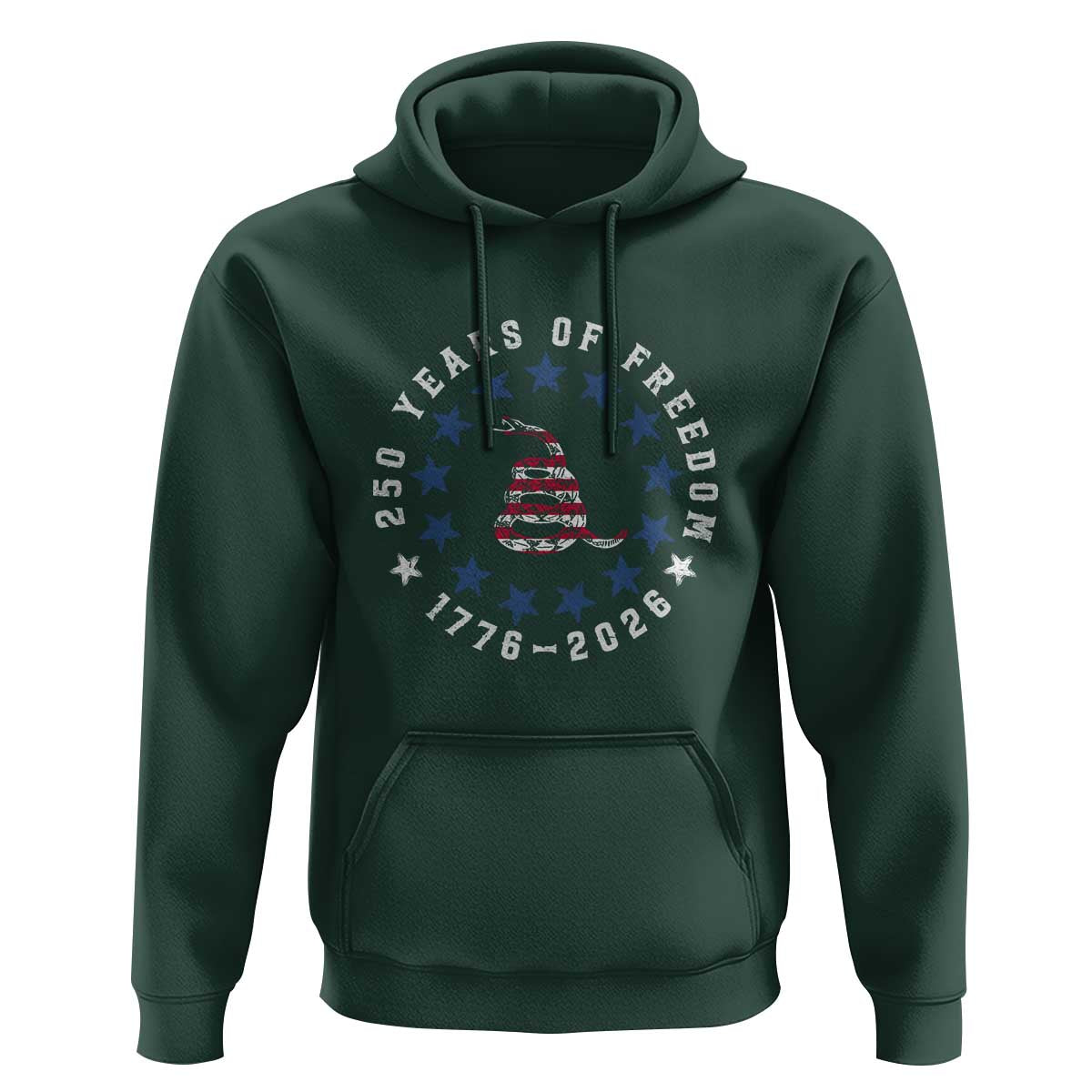 250 Years Of Freedom Hoodie Gadsden Betty Ross Flag Ring of Stars American Patriot US