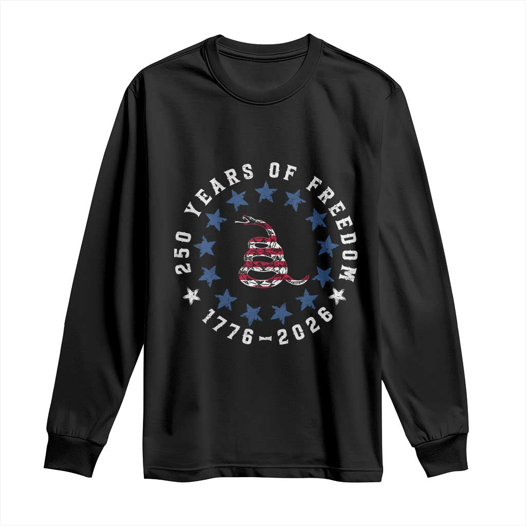 250 Years Of Freedom Long Sleeve Shirt Gadsden Betty Ross Flag Ring of Stars American Patriot US