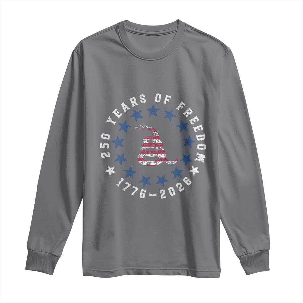250 Years Of Freedom Long Sleeve Shirt Gadsden Betty Ross Flag Ring of Stars American Patriot US