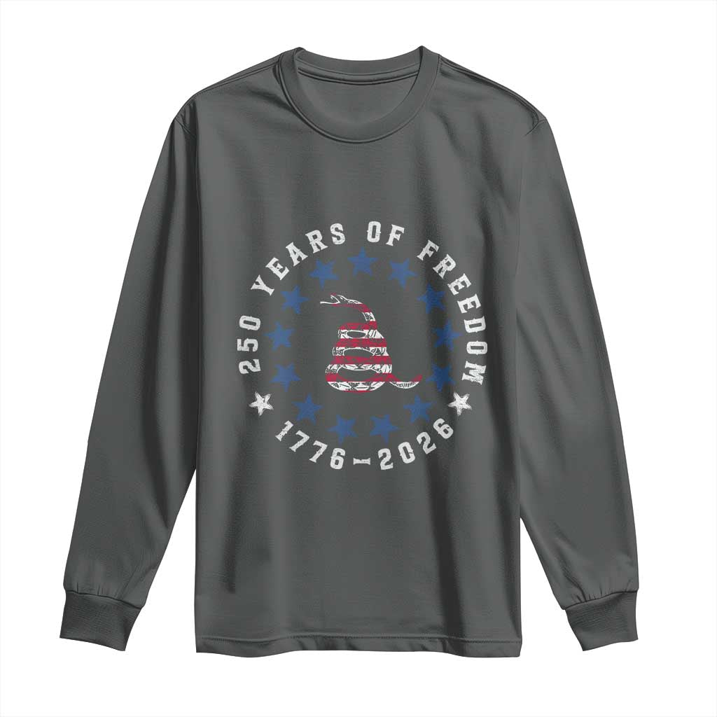 250 Years Of Freedom Long Sleeve Shirt Gadsden Betty Ross Flag Ring of Stars American Patriot US
