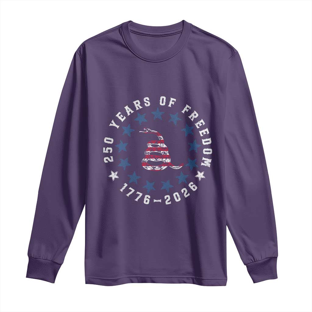 250 Years Of Freedom Long Sleeve Shirt Gadsden Betty Ross Flag Ring of Stars American Patriot US