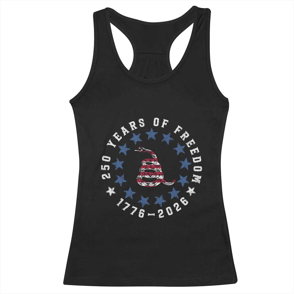 250 Years Of Freedom Racerback Tank Top Gadsden Betty Ross Flag Ring of Stars American Patriot US