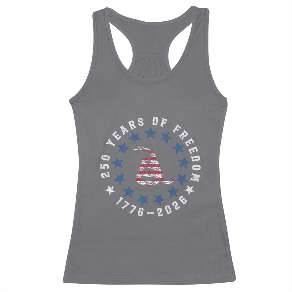250 Years Of Freedom Racerback Tank Top Gadsden Betty Ross Flag Ring of Stars American Patriot US