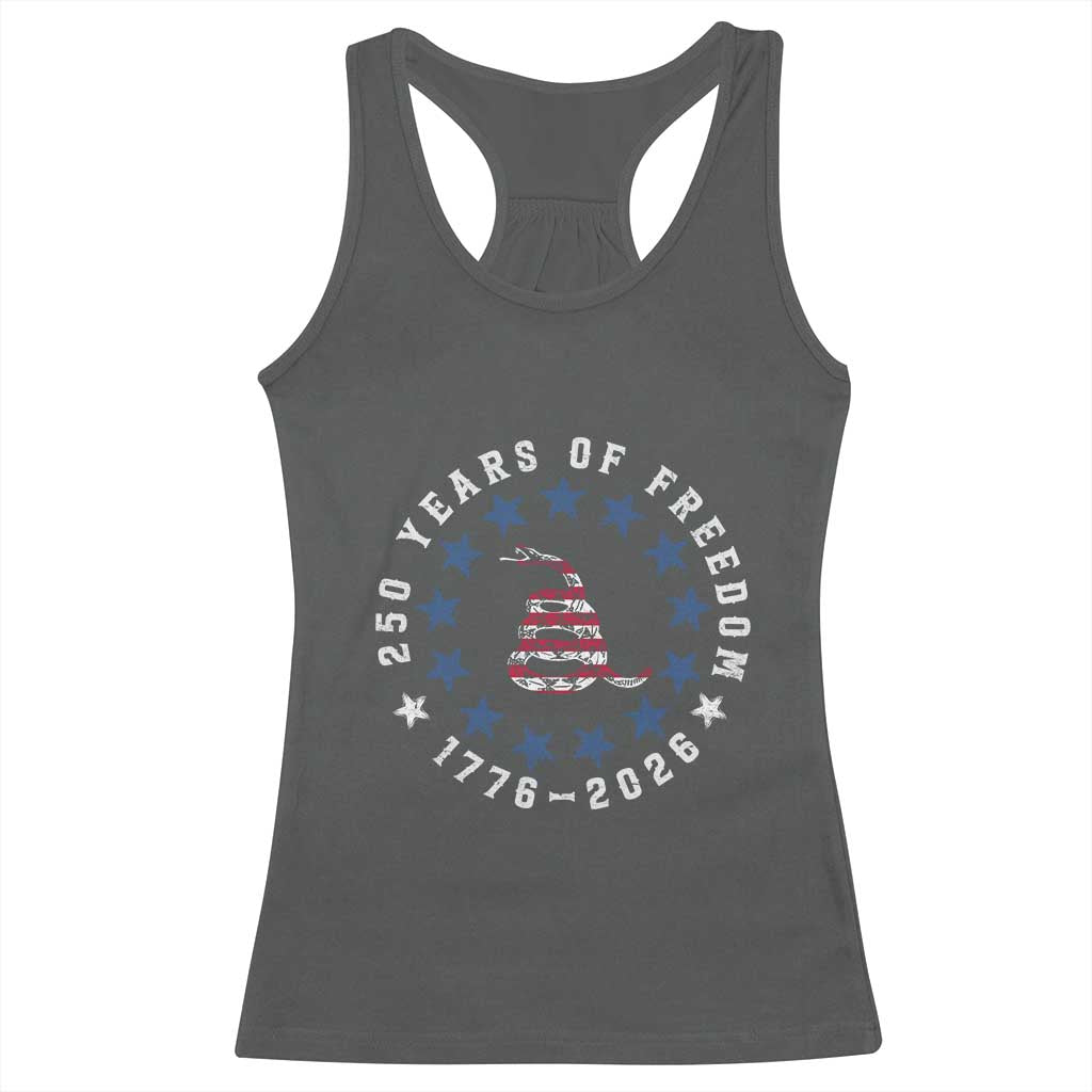 250 Years Of Freedom Racerback Tank Top Gadsden Betty Ross Flag Ring of Stars American Patriot US