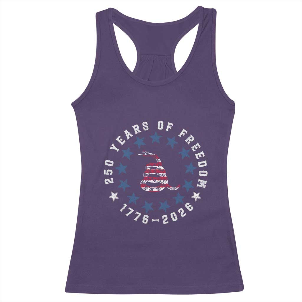 250 Years Of Freedom Racerback Tank Top Gadsden Betty Ross Flag Ring of Stars American Patriot US