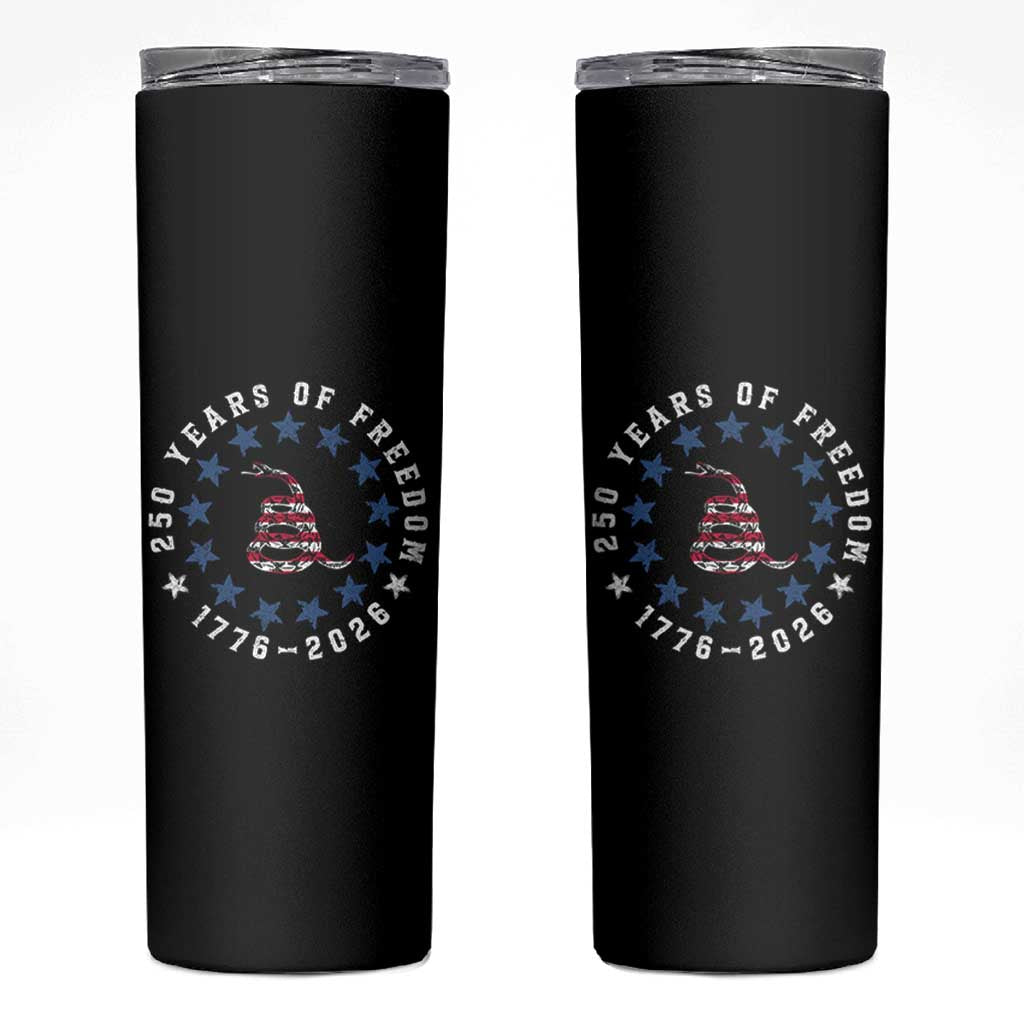 250 Years Of Freedom Skinny Tumbler Gadsden Betty Ross Flag Ring of Stars American Patriot US