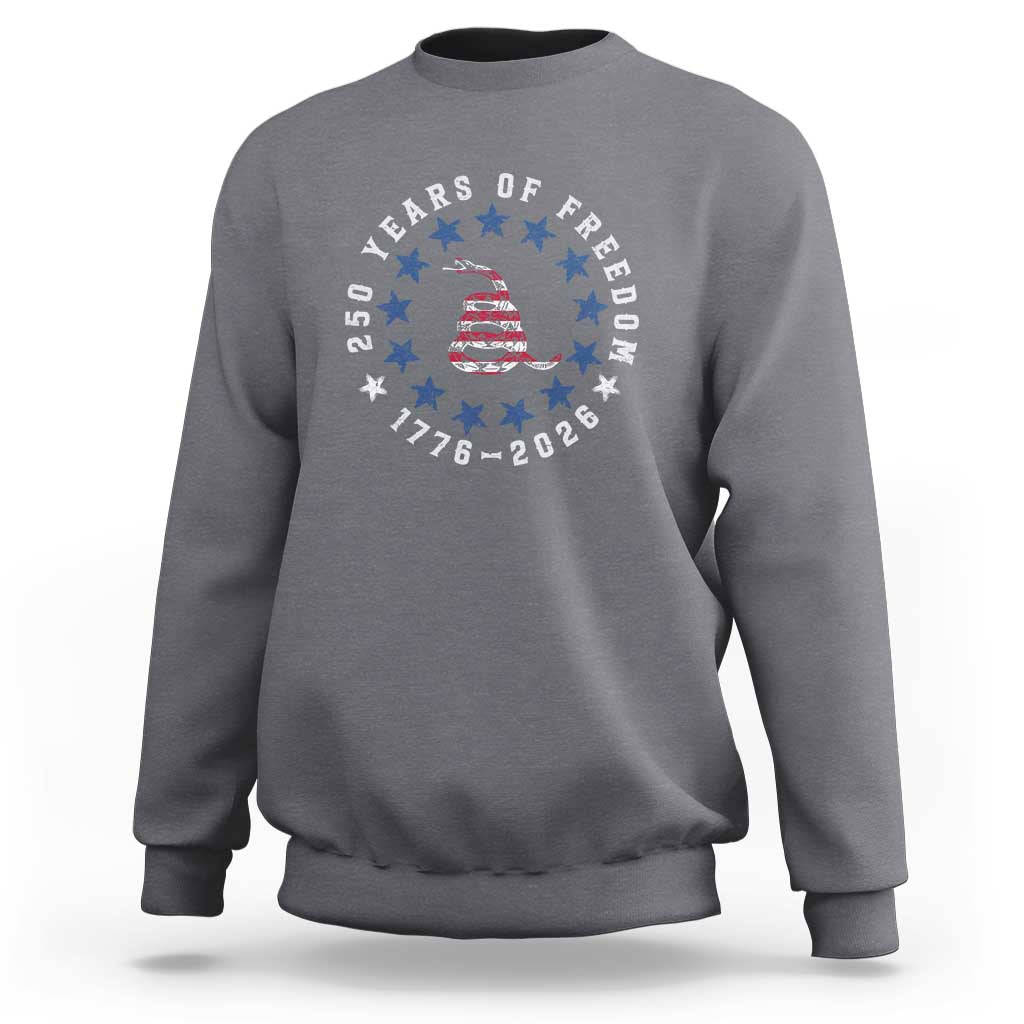 250 Years Of Freedom Sweatshirt Gadsden Betty Ross Flag Ring of Stars American Patriot US