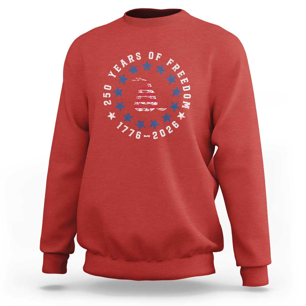 250 Years Of Freedom Sweatshirt Gadsden Betty Ross Flag Ring of Stars American Patriot US