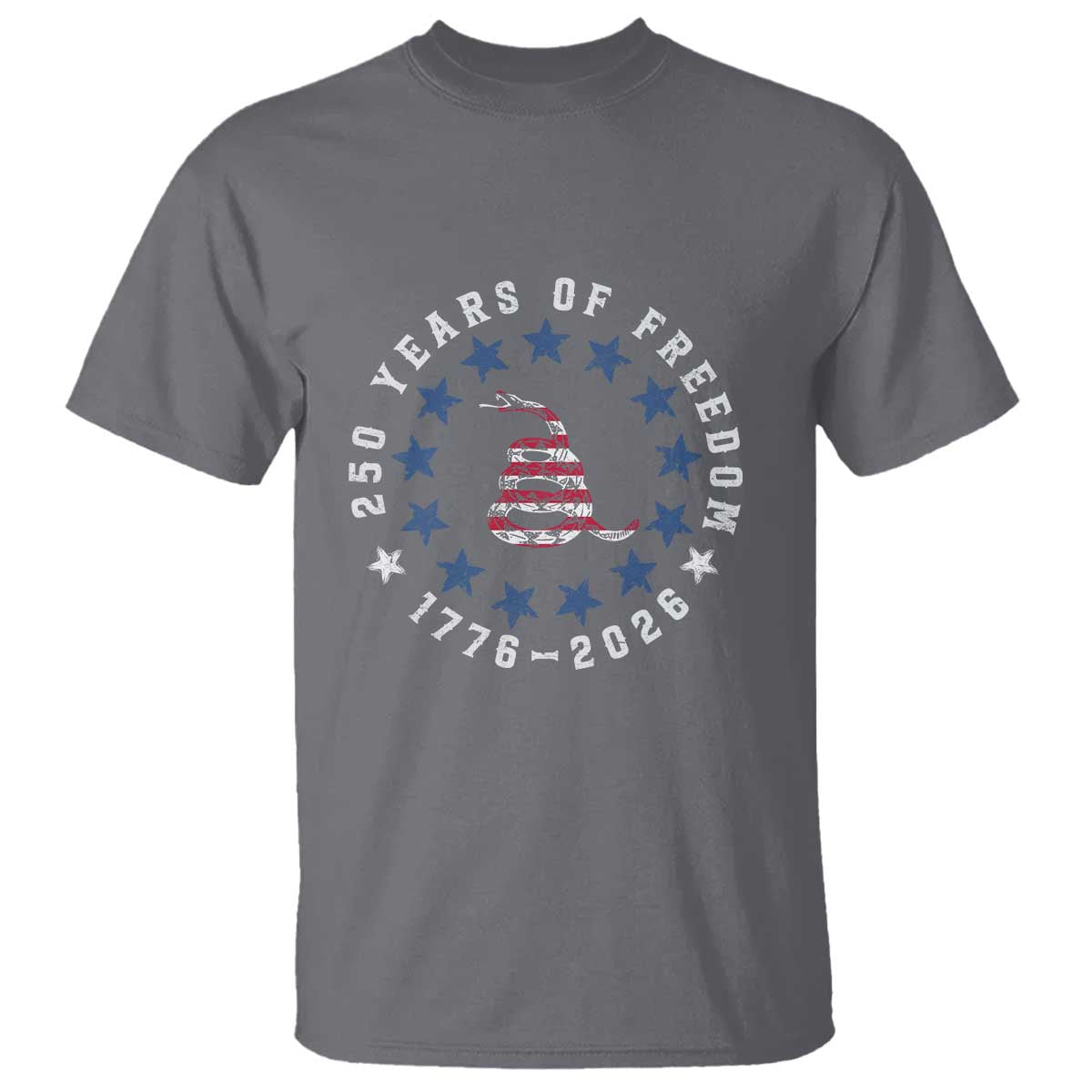 250 Years Of Freedom T Shirt Gadsden Betty Ross Flag Ring of Stars American Patriot US
