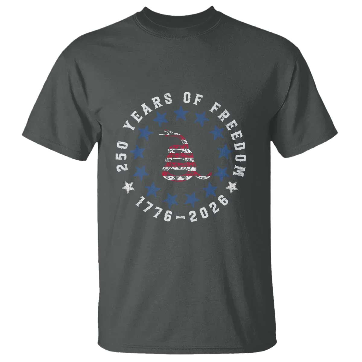 250 Years Of Freedom T Shirt Gadsden Betty Ross Flag Ring of Stars American Patriot US