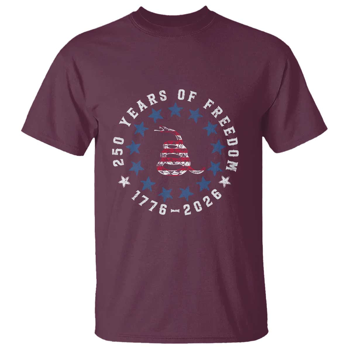 250 Years Of Freedom T Shirt Gadsden Betty Ross Flag Ring of Stars American Patriot US