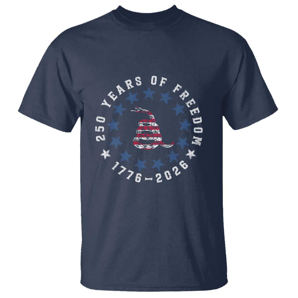 250 Years Of Freedom T Shirt Gadsden Betty Ross Flag Ring of Stars American Patriot US
