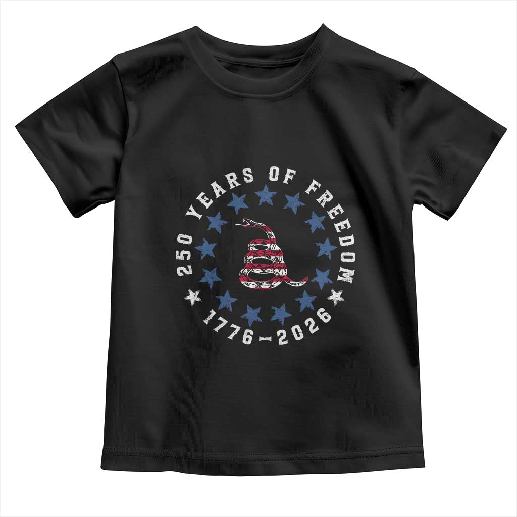 250 Years Of Freedom Toddler T Shirt Gadsden Betty Ross Flag Ring of Stars American Patriot US