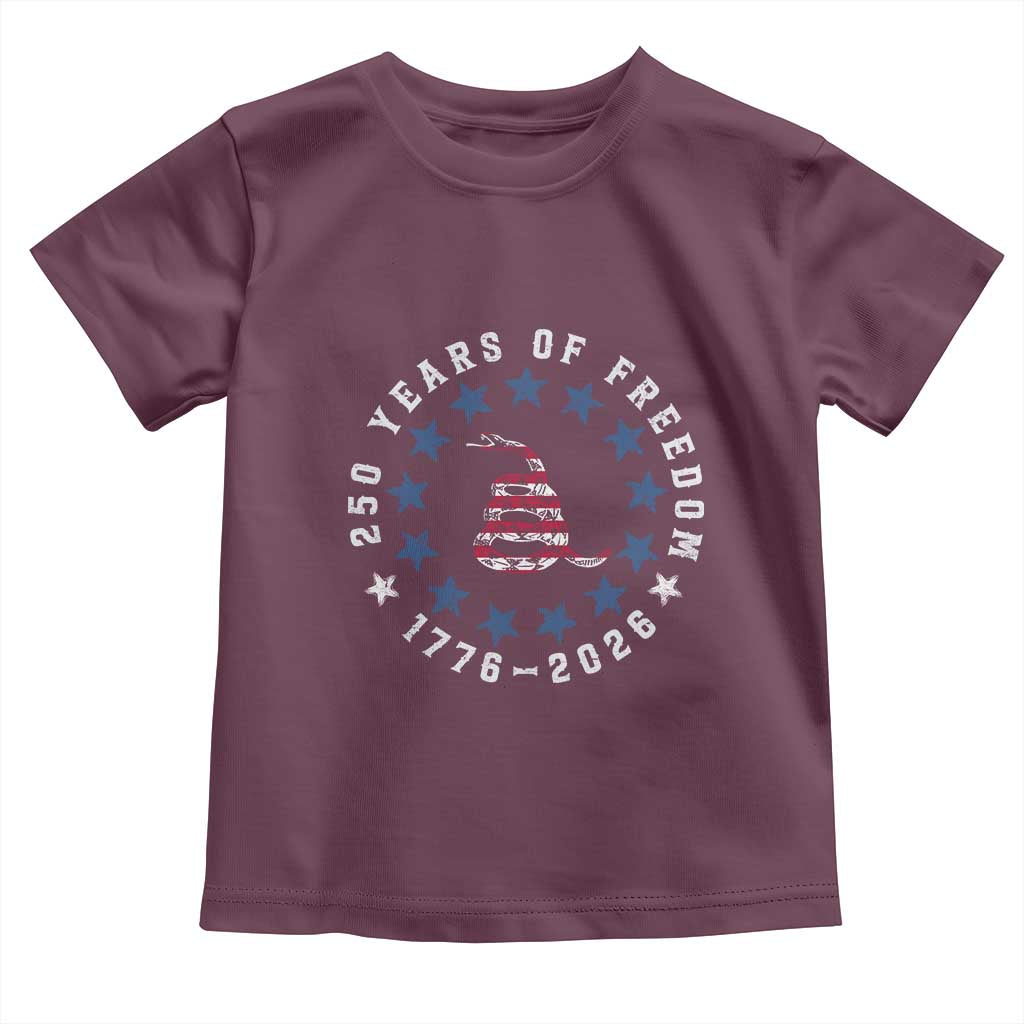 250 Years Of Freedom Toddler T Shirt Gadsden Betty Ross Flag Ring of Stars American Patriot US
