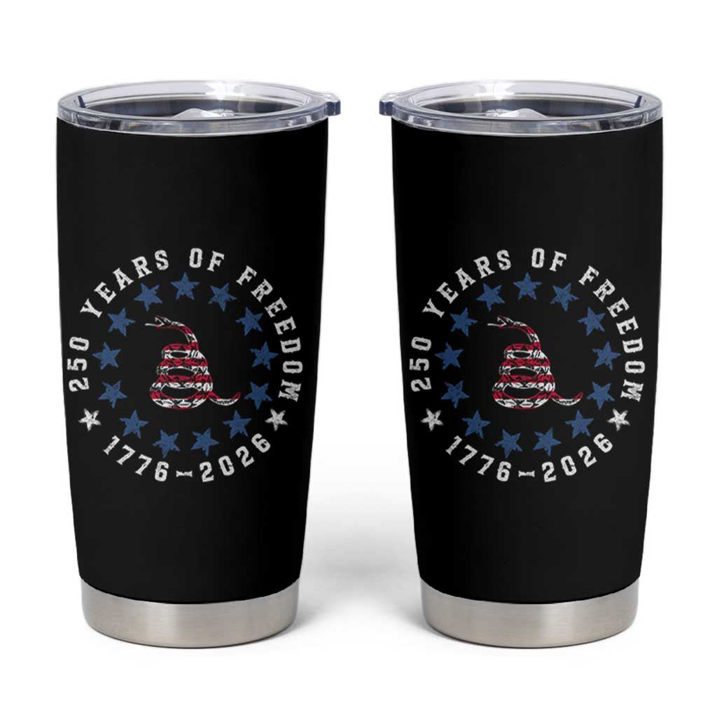 250 Years Of Freedom Tumbler Cup Gadsden Betty Ross Flag Ring of Stars American Patriot US