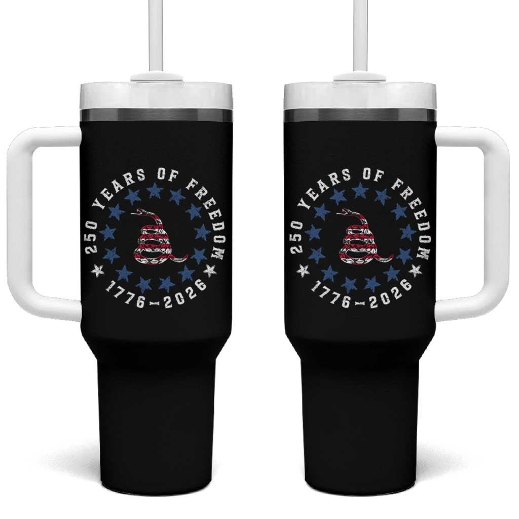 250 Years Of Freedom Tumbler With Handle Gadsden Betty Ross Flag Ring of Stars American Patriot US