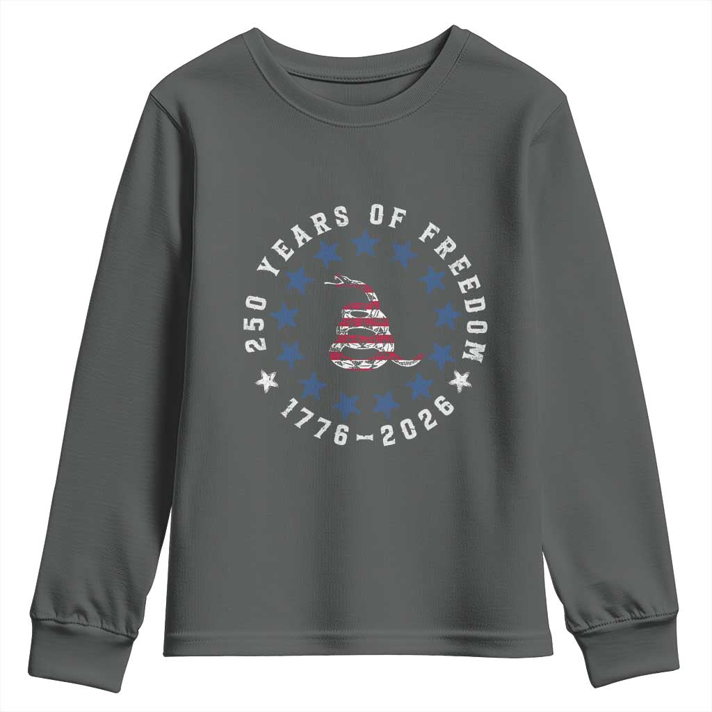 250 Years Of Freedom Youth Sweatshirt Gadsden Betty Ross Flag Ring of Stars American Patriot US