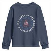 250 Years Of Freedom Youth Sweatshirt Gadsden Betty Ross Flag Ring of Stars American Patriot US