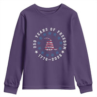 250 Years Of Freedom Youth Sweatshirt Gadsden Betty Ross Flag Ring of Stars American Patriot US