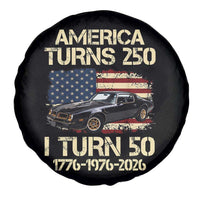 America Turns 250 I Turn 50 1976 50th Birthday Spare Tire Cover Retro 70s Muscle Car Lover