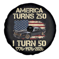 America Turns 250 I Turn 50 1976 50th Birthday Spare Tire Cover Retro 70s Muscle Car Lover