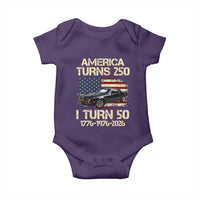 America Turns 250 I Turn 50 1976 50th Birthday Baby Onesie Retro 70s Muscle Car Lover