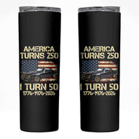 America Turns 250 I Turn 50 1976 50th Birthday Skinny Tumbler Retro 70s Muscle Car Lover