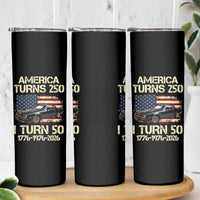 America Turns 250 I Turn 50 1976 50th Birthday Skinny Tumbler Retro 70s Muscle Car Lover