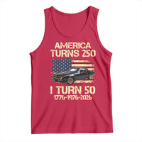 America Turns 250 I Turn 50 1976 50th Birthday Tank Top Retro 70s Muscle Car Lover
