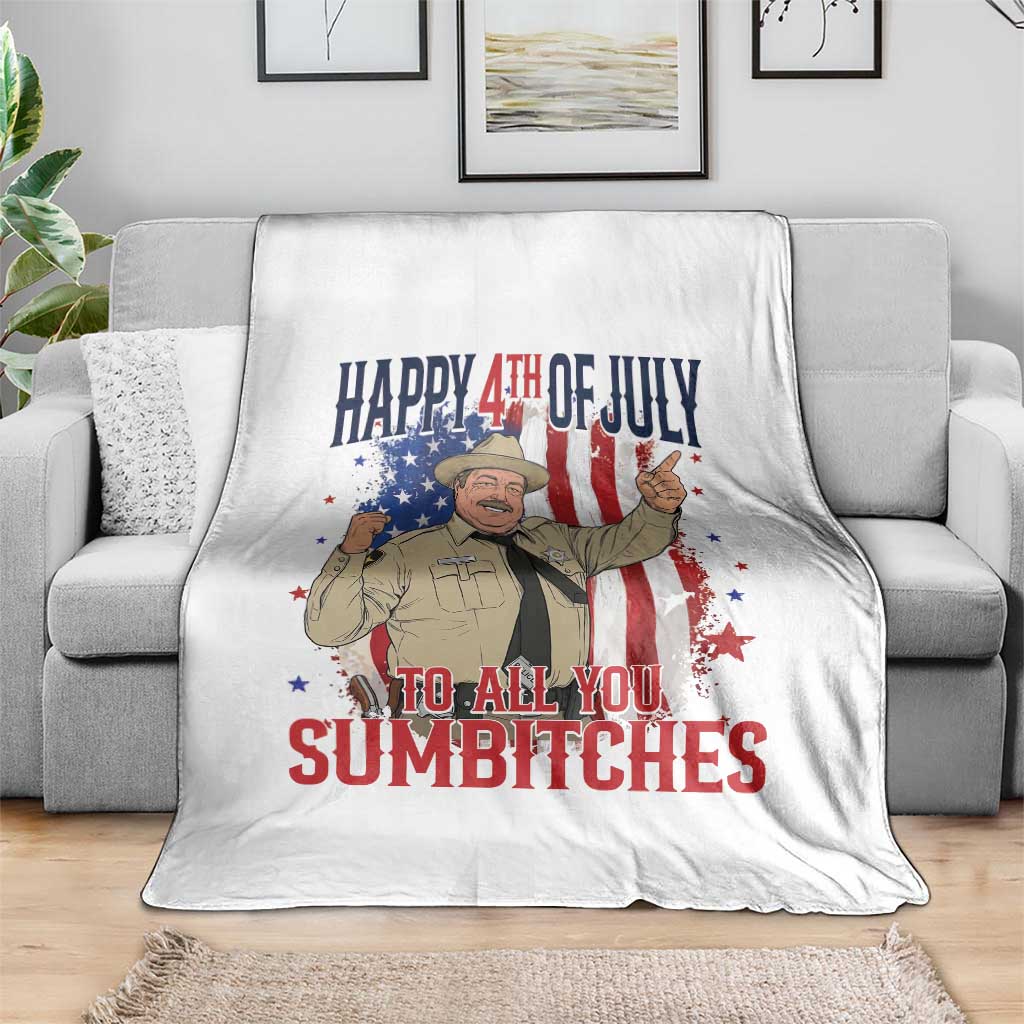 Happy 4th Of July To All You Sumbitches Throw Blanket Funny USA 250th Anniversary Independence Day