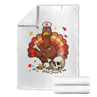 Funny Thanksgiving Nurse Turkey Throw Blanket Fall RN - Wonder Print Shop