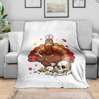 Funny Thanksgiving Nurse Turkey Throw Blanket Fall RN - Wonder Print Shop